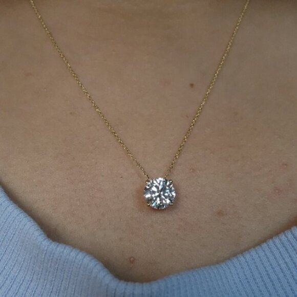 14Kt Gold 1.50 Ct Lab Grown Diamond Pendant Necklace - Picture 4 of 6